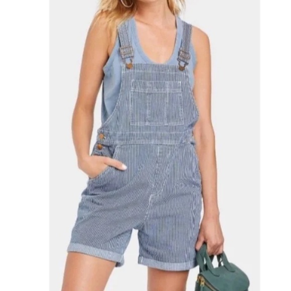 New Universal Thread Boyfriend Shortails Railroad stripe Blue - Picture 1 of 12